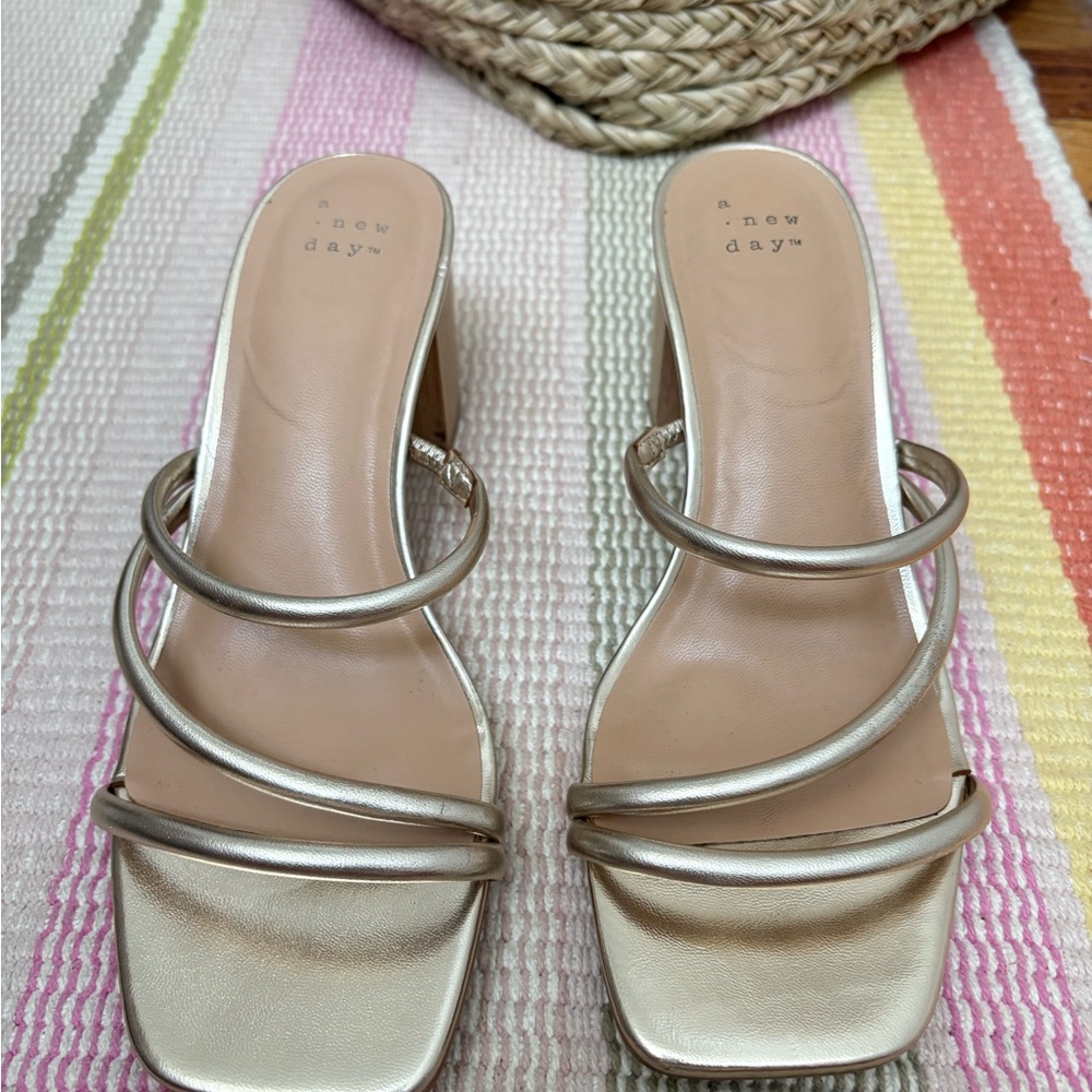 Gold Strappy Heels